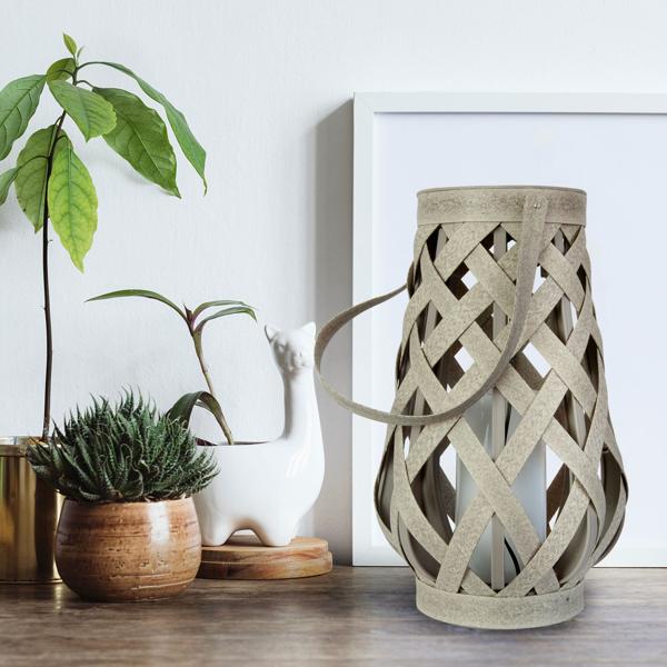 LED-Solar-Laterne Flammeneffekt - Garten Balkon Wohnzimmer Dekoration - Kunststoff grau 16x27cm - IP44 Spritzwassergeschützt Helligkeitssensor