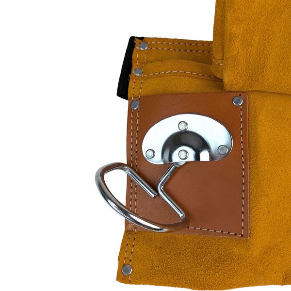 Ceinture porte-outils en cuir robuste – Tablier porte-outils avec poche à clous, porte-marteau & poches à outils – Brun – Pour artisans & projets DIY