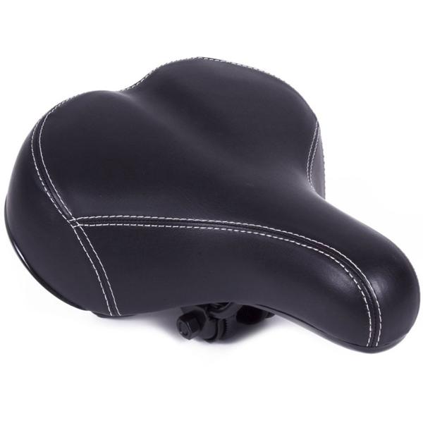 Sella da bici in plastica (pelle PVC), sella da bici con cuscinetto in gel, nero, 25 x 20 cm