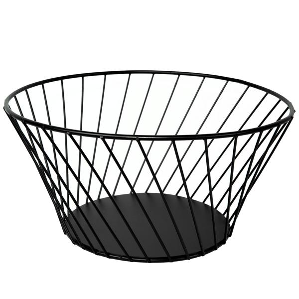 Corbeille à fruits en métal, noir, coupe à fruits, Ø 26 cm