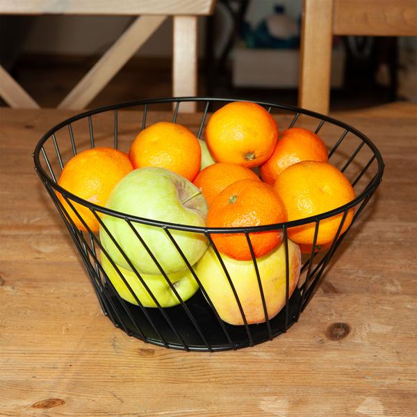 Corbeille à fruits en métal, noir, coupe à fruits, Ø 26 cm