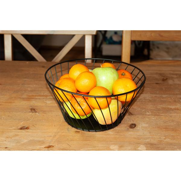 Corbeille à fruits en métal, noir, coupe à fruits, Ø 26 cm
