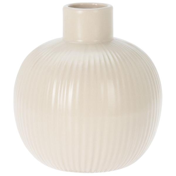 Vaso di ceramica, beige, vaso di fiori nobili smaltato, 11 x 13 cm