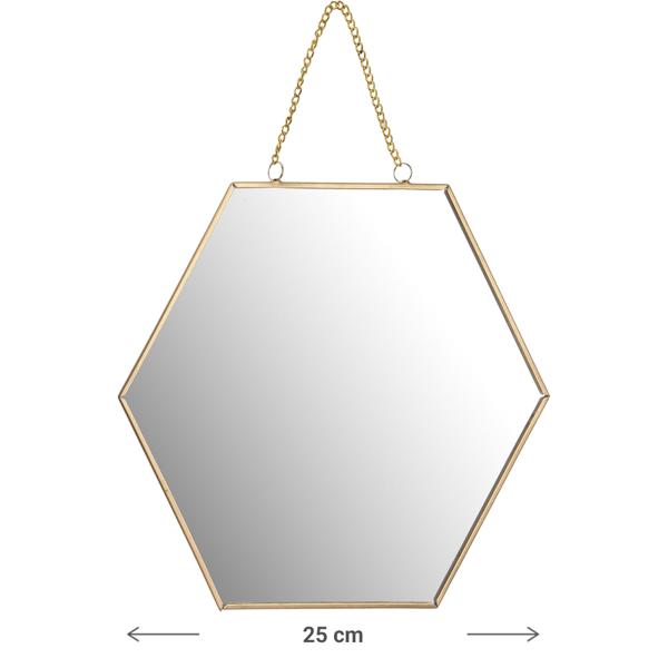 Specchio da parete a nido d‘ape, oro, 25 cm