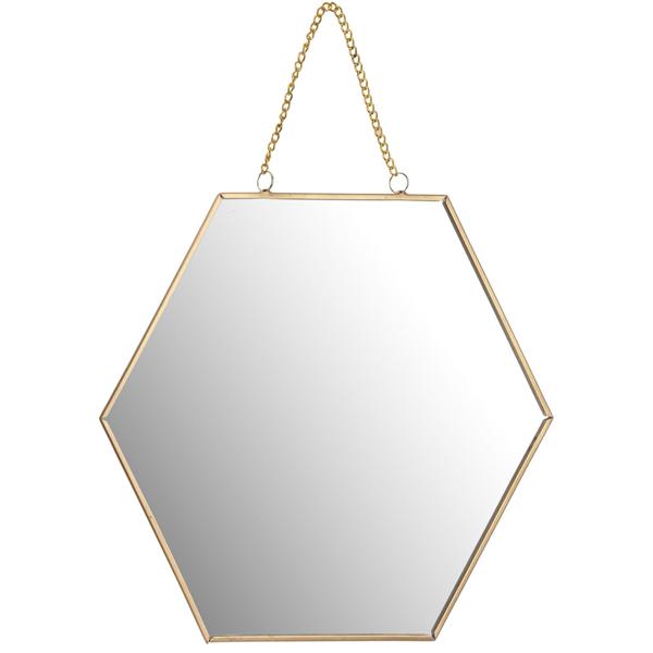 Specchio da parete a nido d‘ape, oro, 25 cm
