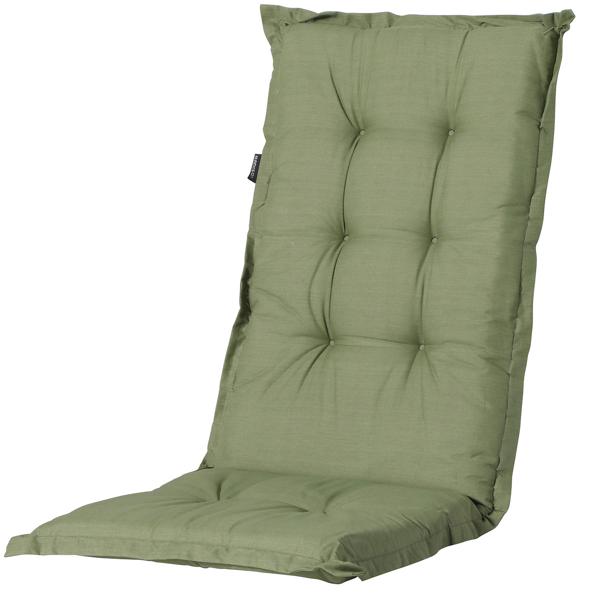 4er-Set Gartenstuhlkissen Hochlehner - Weiche, komfortable Polsterung, grün, 123x50cm - UV-Schutz, mit Bändern & Riemen, Hochlehner Polster