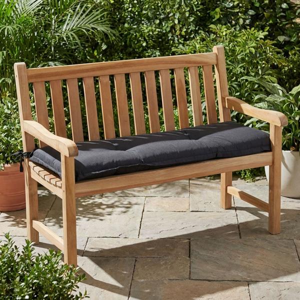 Cuscino per Panca Nero 150x48 cm – Comoda Imbottitura 6 cm SG-20 – Cuscino Seduta per Panca da Giardino in Cotone & Poliestere – Protezione UV, Cuscino Panca da Giardino