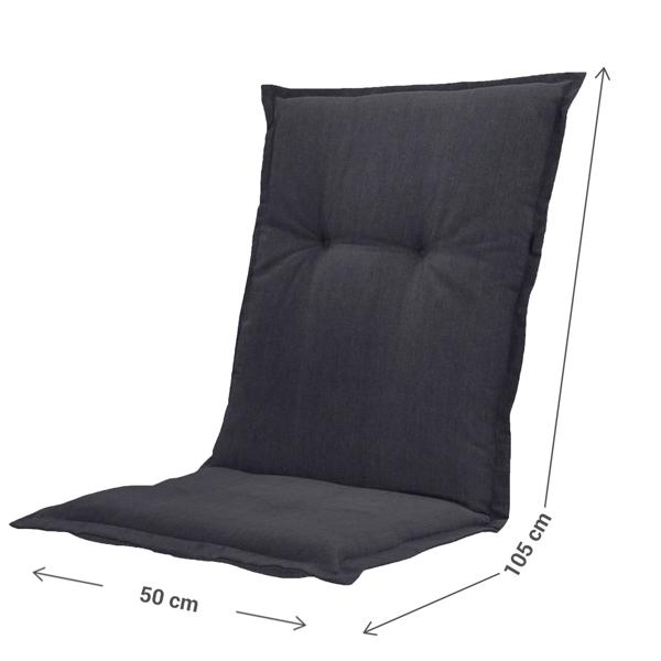 Gartenstuhlkissen Niederlehner - Weiche, komfortable Polsterung, schwarz, 105x50cm - UV-Schutz, mit Bindebändern & Riemen, Niederlehner Polster