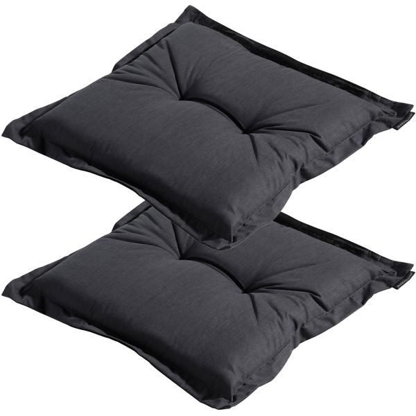 Set of 2 garden seat cushions 50x50 cm black – 7 cm thick chair pads with UV protection – Comfortable SG-20 filling – Modern design without ties – Cotton blend