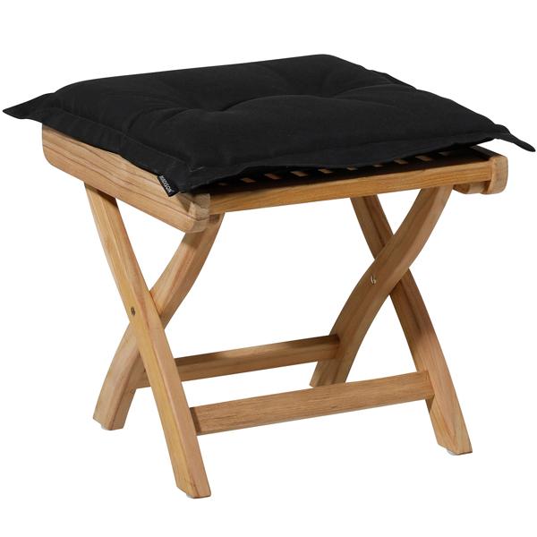 Set of 2 garden seat cushions 50x50 cm black – 7 cm thick chair pads with UV protection – Comfortable SG-20 filling – Modern design without ties – Cotton blend