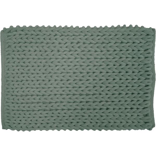 Premium bath mat 80x50 cm in cedar green – fluffy shower mat with relief knit look – non-slip bath rug made of cotton blend