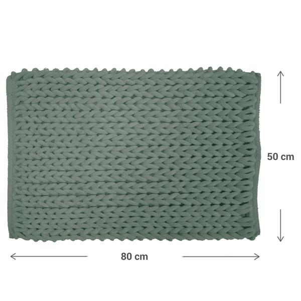 Premium bath mat 80x50 cm in cedar green – fluffy shower mat with relief knit look – non-slip bath rug made of cotton blend