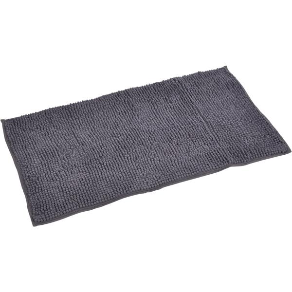 Fluffy bathroom rug 75x45 cm in anthracite – non‑slip shower mat with soft microfibre texture