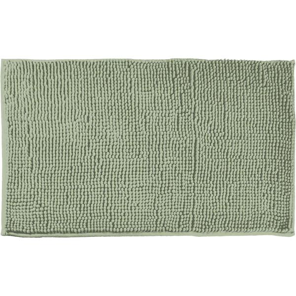 Fluffy bathroom rug 75x45 cm in green – non‑slip shower mat with soft microfibre texture