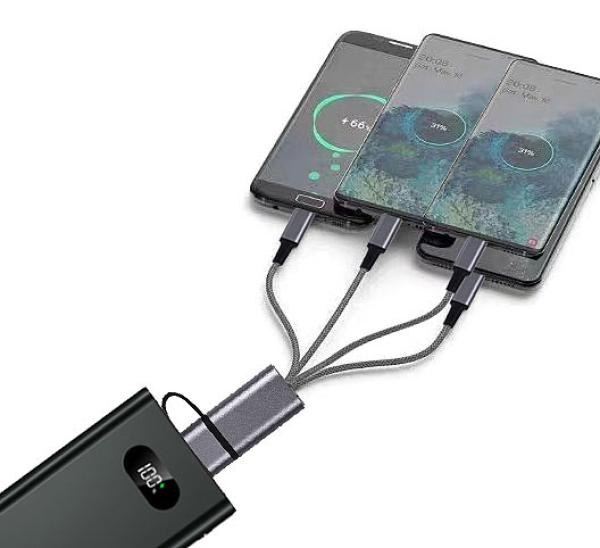 Multi-function charging cable 8-in-1 (USB-A & USB-C to USB-C/Micro-USB/Lightning), 30 cm, 3A