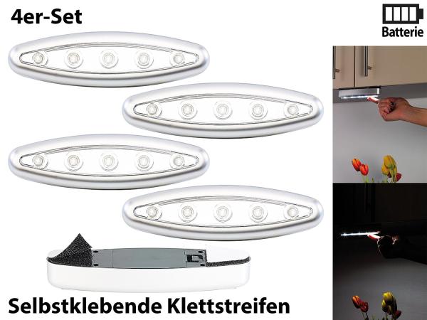 Stick-&-Push-Light "Silver Giant" 4er-Set