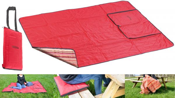 coperta multi picnic 3in1 con cuscino e coperta, lavabile, 150x130cm