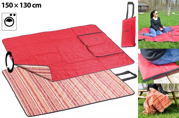 coperta multi picnic 3in1 con cuscino e coperta, lavabile, 150x130cm