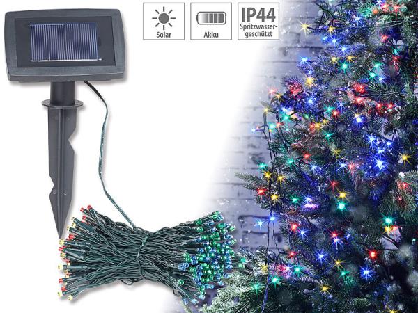4-farbige Solar-LED-Lichterkette mit 100 LEDs und Timer, IP44, 10 m