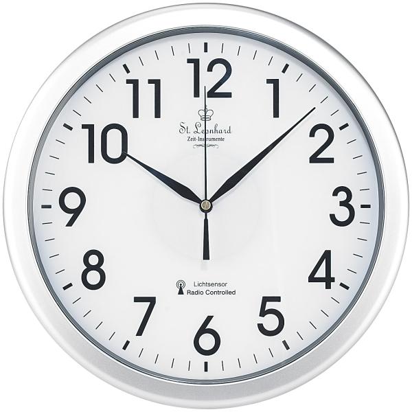 Kabellose Funk-Wanduhr mit automatisch gesteuerter Zifferblattbeleuchtung und Lichtsensor