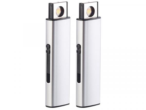 Jeu de 2 briquets électroniques USB à piles, spirale lumineuse, protection contre le vent