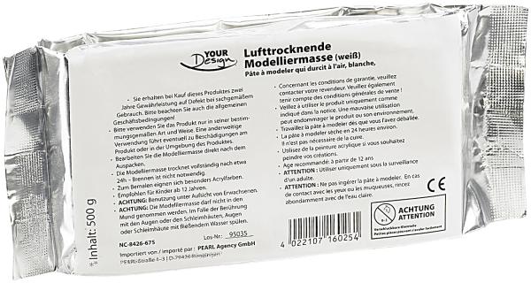 Air drying modeling clay, white, 1000 g
