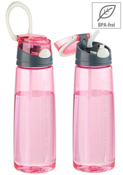 2 gourdes à ouverture rapide de 700 ml - Rose