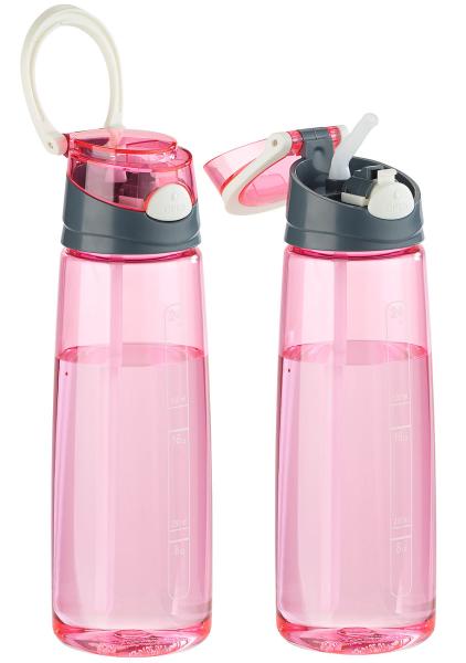 2 gourdes à ouverture rapide de 700 ml - Rose