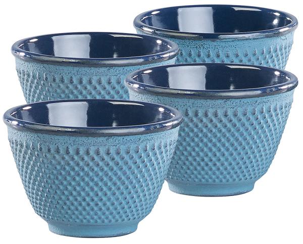Set de 4 tasses à thé style Arare japonais - Bleu