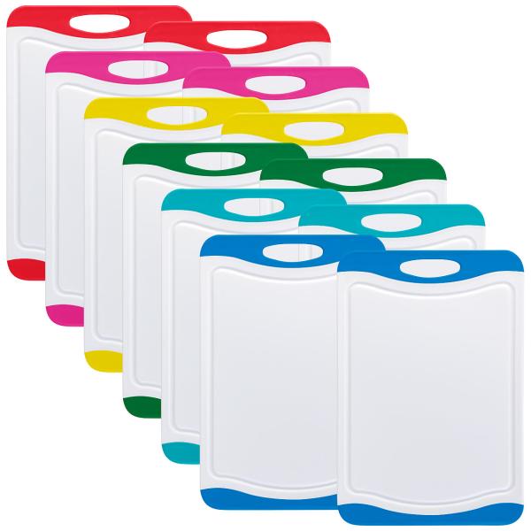 12 planches à découper antibactériennes en 6 couleurs, 29 x 20 cm 