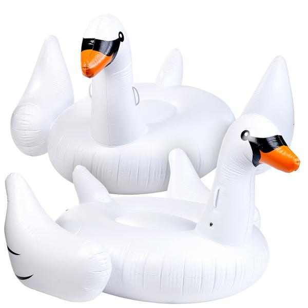 2er Pack Aufblasbarer XXL-Schwan, Badeinsel, 177 x 165 x 110 cm,