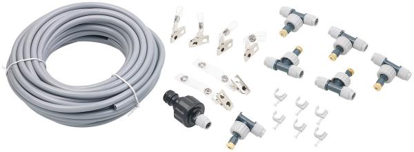 Water sprayer set with 10 m hose and 6 movable metal nozzles
