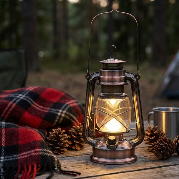 Ultra helle LED-Sturmlampe, Batterie, 200lm, 3W, warmweiss,bronze