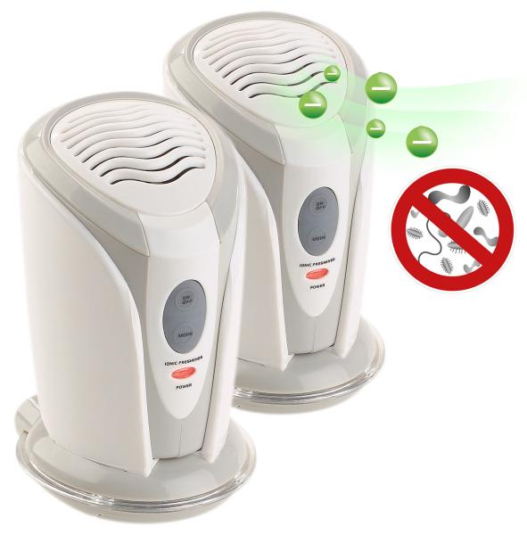 set of 2 mini ionizer & air purifier for car, cabinets & co.