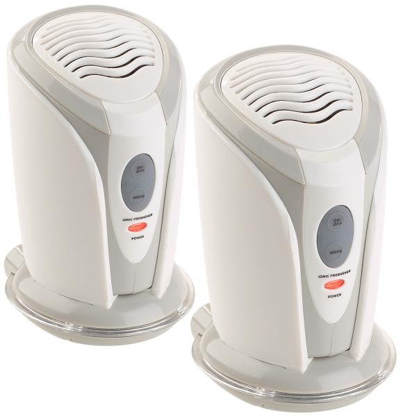 set of 2 mini ionizer & air purifier for car, cabinets & co.