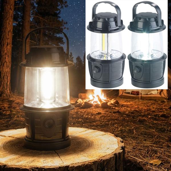 Set of 2 dimmable LED lanterns, 3 COB LEDs, battery-powered, 3 W, 140 lm