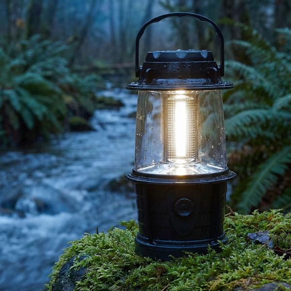 Set of 2 dimmable LED lanterns, 3 COB LEDs, battery-powered, 3 W, 140 lm