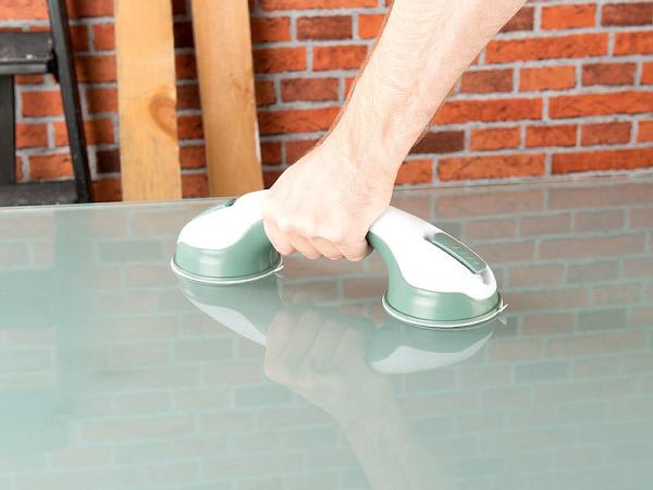 2 double suction cup handles for carrying & lifting, for smooth surfaces
