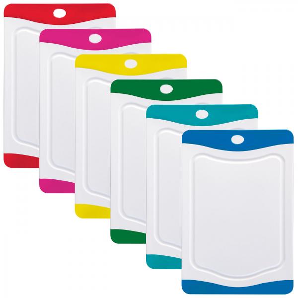 6 planches à découper antibactériennes en 6 couleurs, 20x15 cm