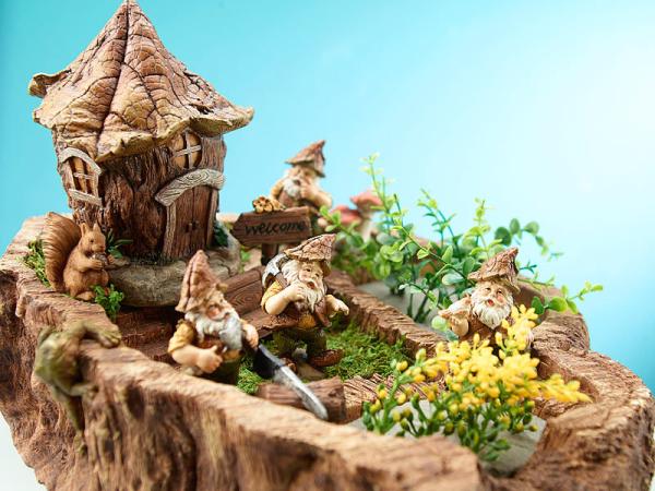 Casa delle foglie fatta a mano, giardino nano, impermeabile