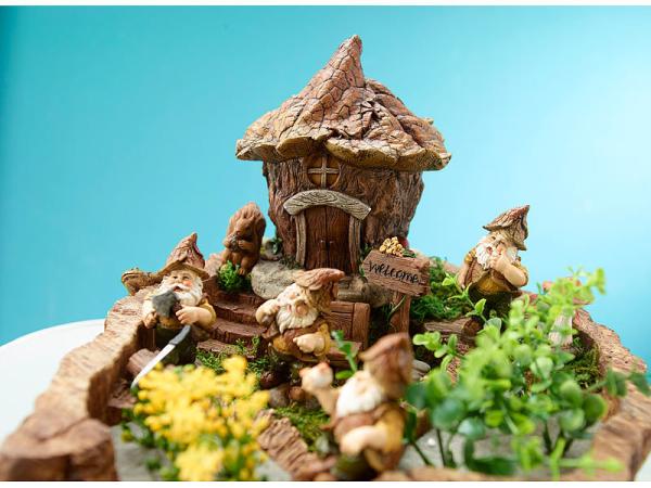 Casa delle foglie fatta a mano, giardino nano, impermeabile