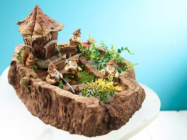 Casa delle foglie fatta a mano, giardino nano, impermeabile