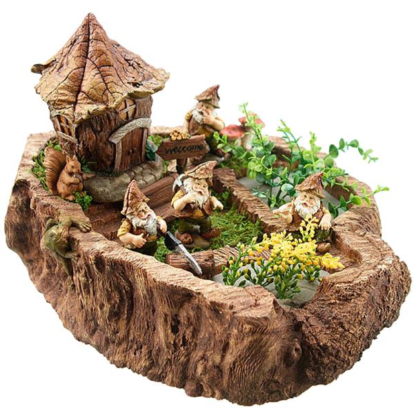 Casa delle foglie fatta a mano, giardino nano, impermeabile