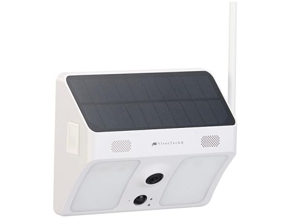Caméra connectée avec cellule solaire et projecteur LED IPC-780.solar - Blanc