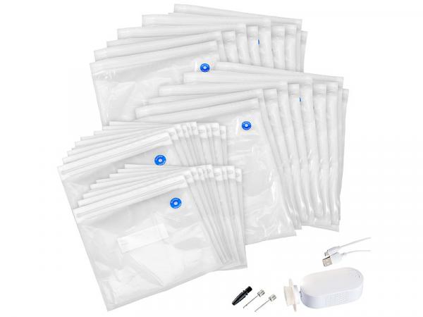 USB Akku-Vakuumpumpe zum Vakuumieren mit 40 Beutel, je 2 Grössen