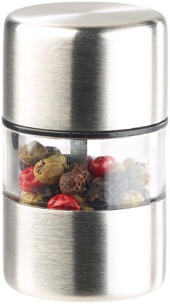 Mini macina sale/pepe, acciaio inox, macina ceramica, set di 3 pezzi