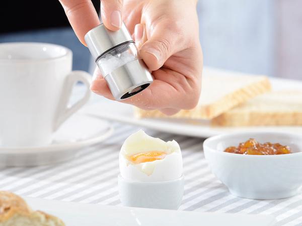 Mini macina sale/pepe, acciaio inox, macina ceramica, set di 3 pezzi