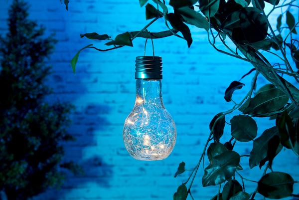 Lot de 4 ampoules à LED décoratives aspect craquelé, avec chargement solaire