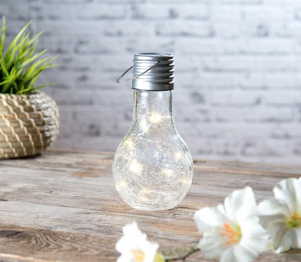 Lot de 4 ampoules à LED décoratives aspect craquelé, avec chargement solaire