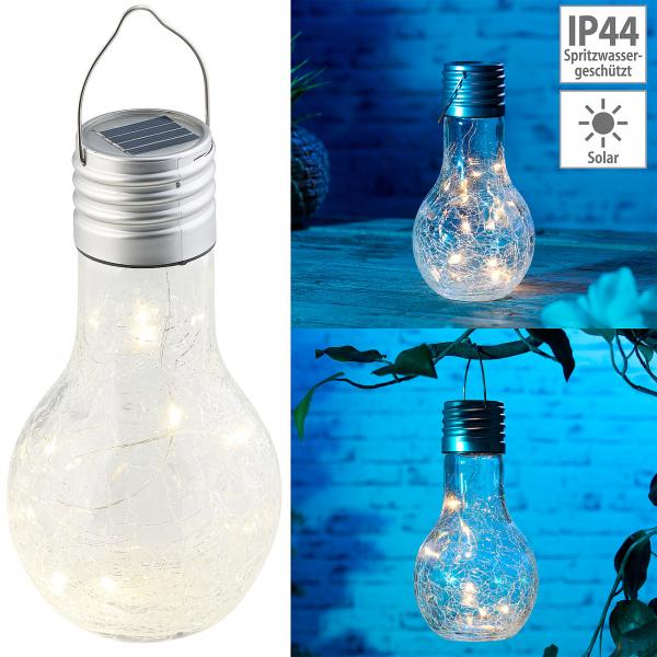 Lot de 4 ampoules à LED décoratives aspect craquelé, avec chargement solaire